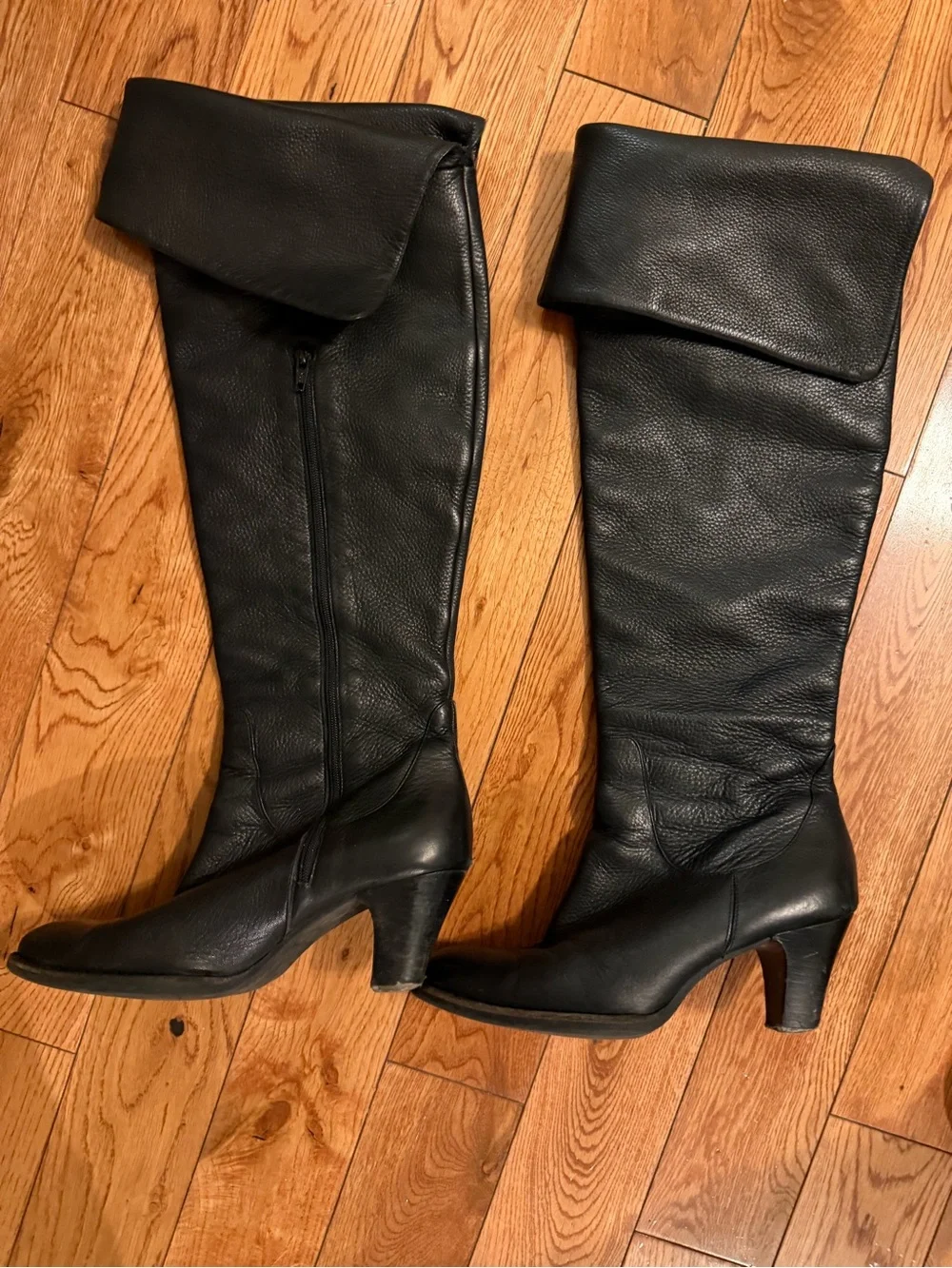 Via Spiga Black Leather Over-the-Knee Boots